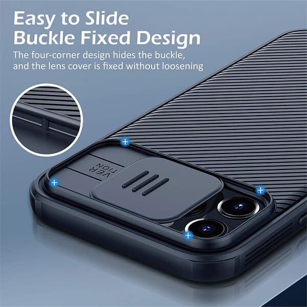 Nillkin For Apple iPhone 1212 Pro Case [Support Magsafe Charger] CamShield With Camera Protection Case Slim Magnetic Shockproof Heavy Duty Cover (Black)