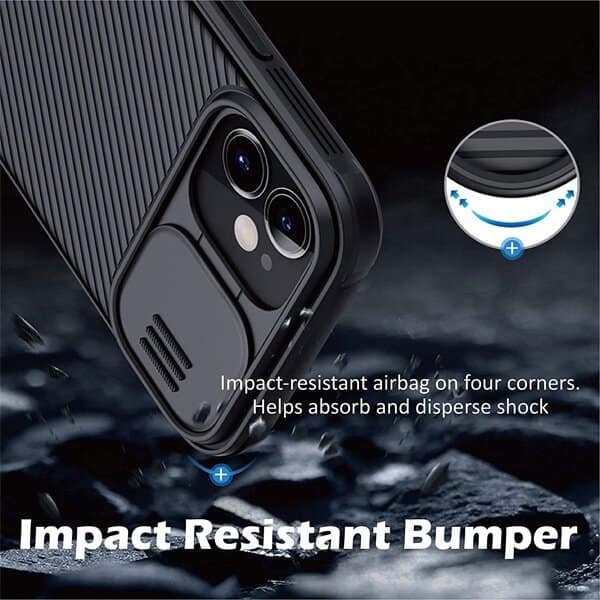 Nillkin For Apple iPhone 1212 Pro Case [Support Magsafe Charger] CamShield With Camera Protection Case Slim Magnetic Shockproof Heavy Duty Cover (Black)
