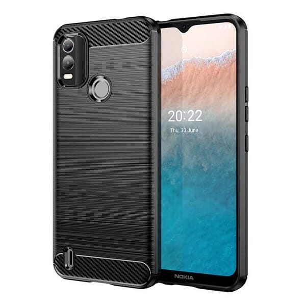 Nokia C21 Plus Case Shockproof Heavy Duty Rugged Anti Knock Back Cover (Black)