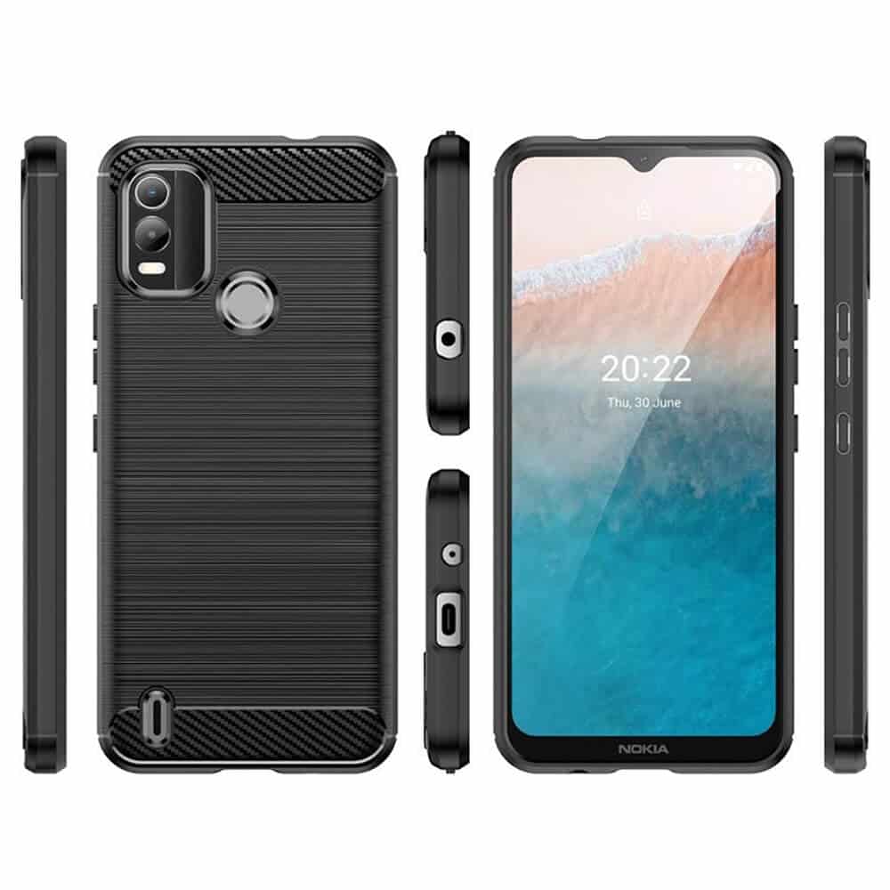 Nokia C21 Plus Case Shockproof Heavy Duty Rugged Anti Knock Back Cover (Black)