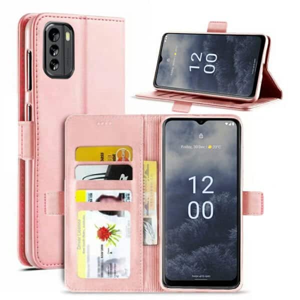 Nokia G60 Wallet Case Flip Leather Card Slots Magnetic Stand Cover (Rose Gold)Nokia G60 Wallet Case Flip Leather Card Slots Magnetic Stand Cover (Rose Gold)