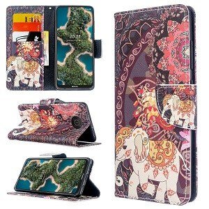 Nokia X20 Wallet Case Flip Leather Magnetic Stand Shockproof Cover (Elephant)