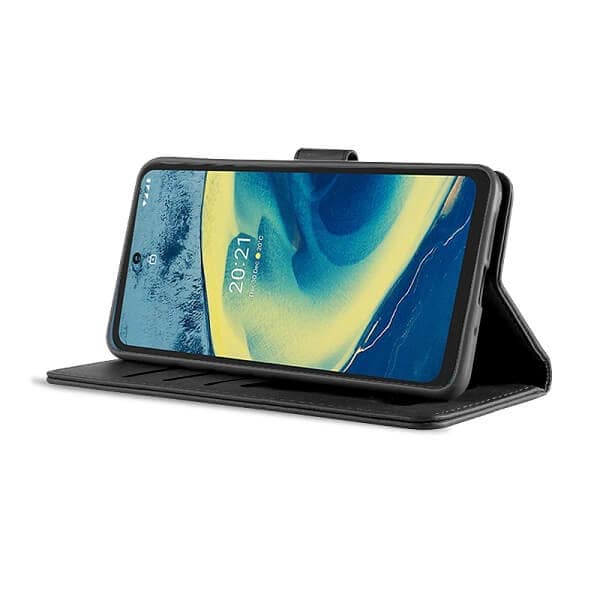 Nokia XR20 5G Wallet Case Flip Leather Card Slots Magnetic Stand Cover (Black)