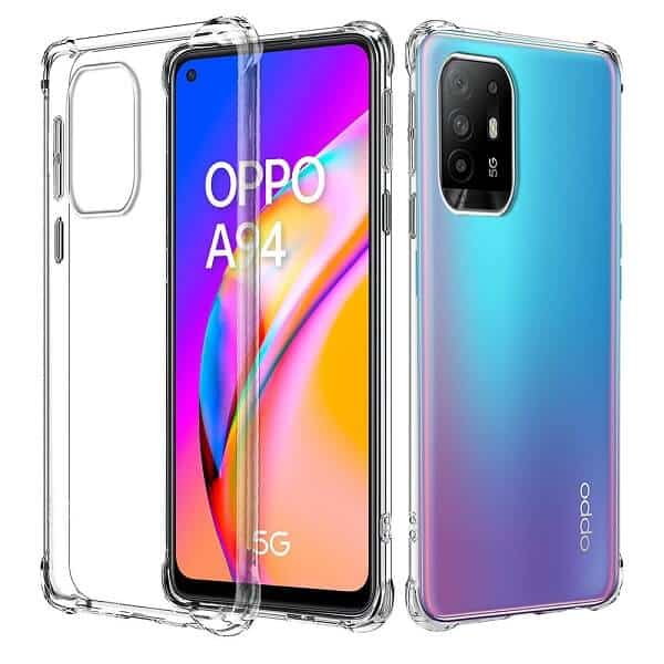 Oppo A94 Clear Case Shockproof Tough Gel Clear Transparent Air Cushion Cover