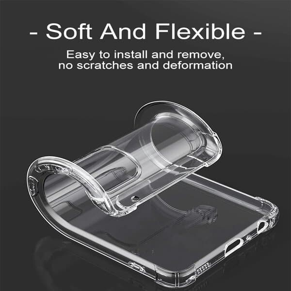 Oppo A77 5G Clear Case Shockproof Tough Gel Clear Transparent Air Cushion Cover (Transparent)