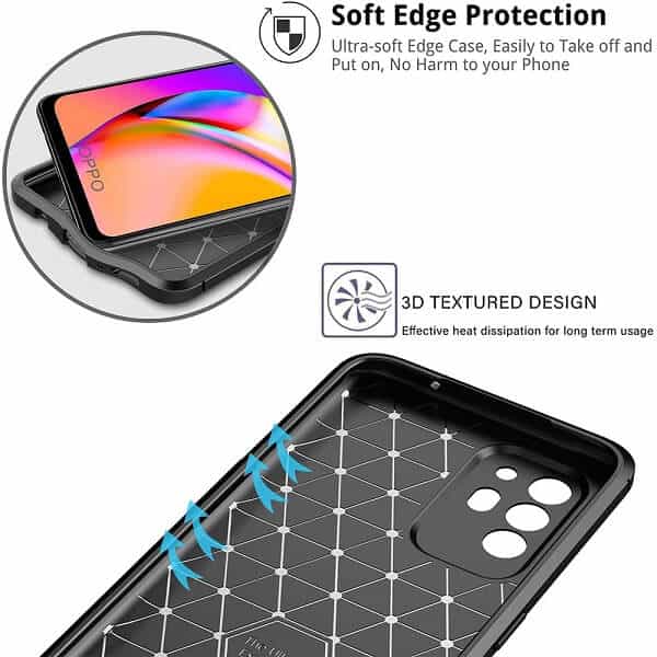 Oppo A94 5G Case Shockproof Heavy Duty Rugged Anti Knock Back Cover (Black)