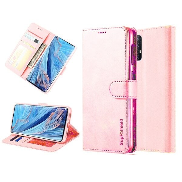 Oppo Find X2 Neo Wallet Case Flip Leather Card Slots Cover (Rose Gold)