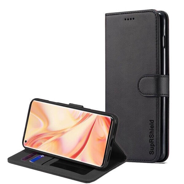 Oppo Find X2 Pro Wallet Case Flip Leather Card Slots Cover (Black)