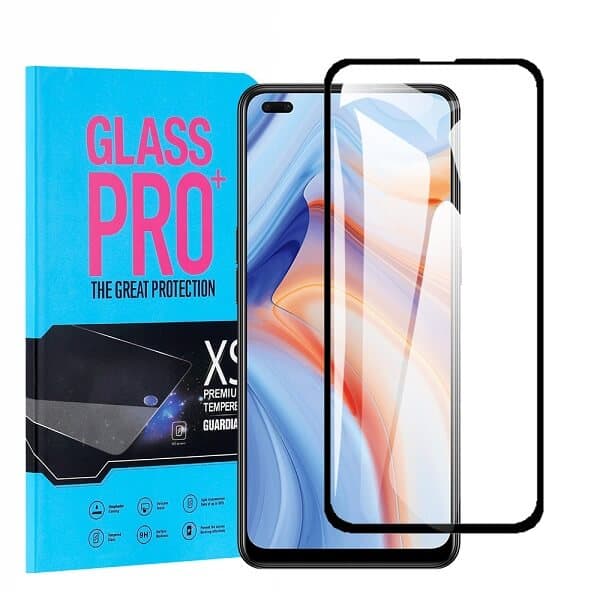 Oppo Reno4 Z 5G Screen Protector Full Coverage Tempered Glass Film Guard (Black)