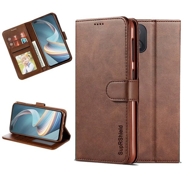 Oppo Reno4 Z 5G Wallet Case Flip Leather Card Slots Pocket Magnetic Stand Cover (Coffee)