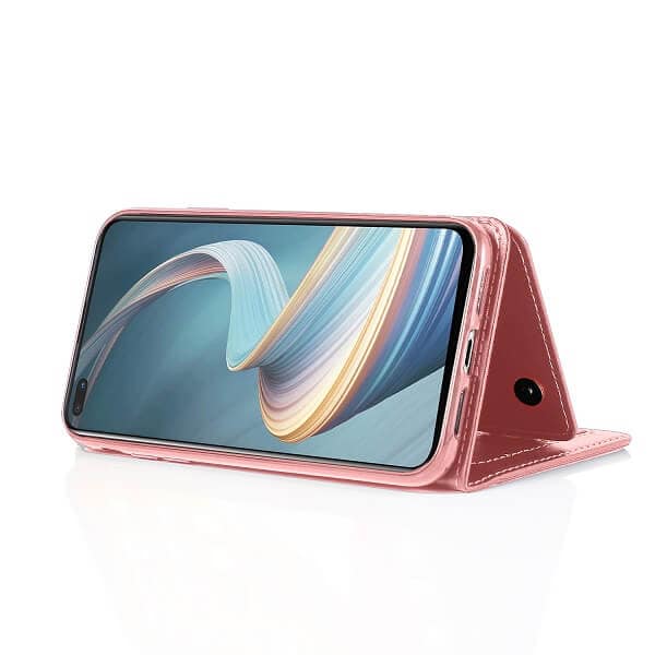 Oppo Reno4 Z 5G Wallet Case Flip Leather Card Slots Pocket Magnetic Stand Cover (Rose Gold)
