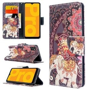 Optus X Pro Wallet Case Flip Leather Card Holder Slots Magnetic Shockproof Cover (Elephant)