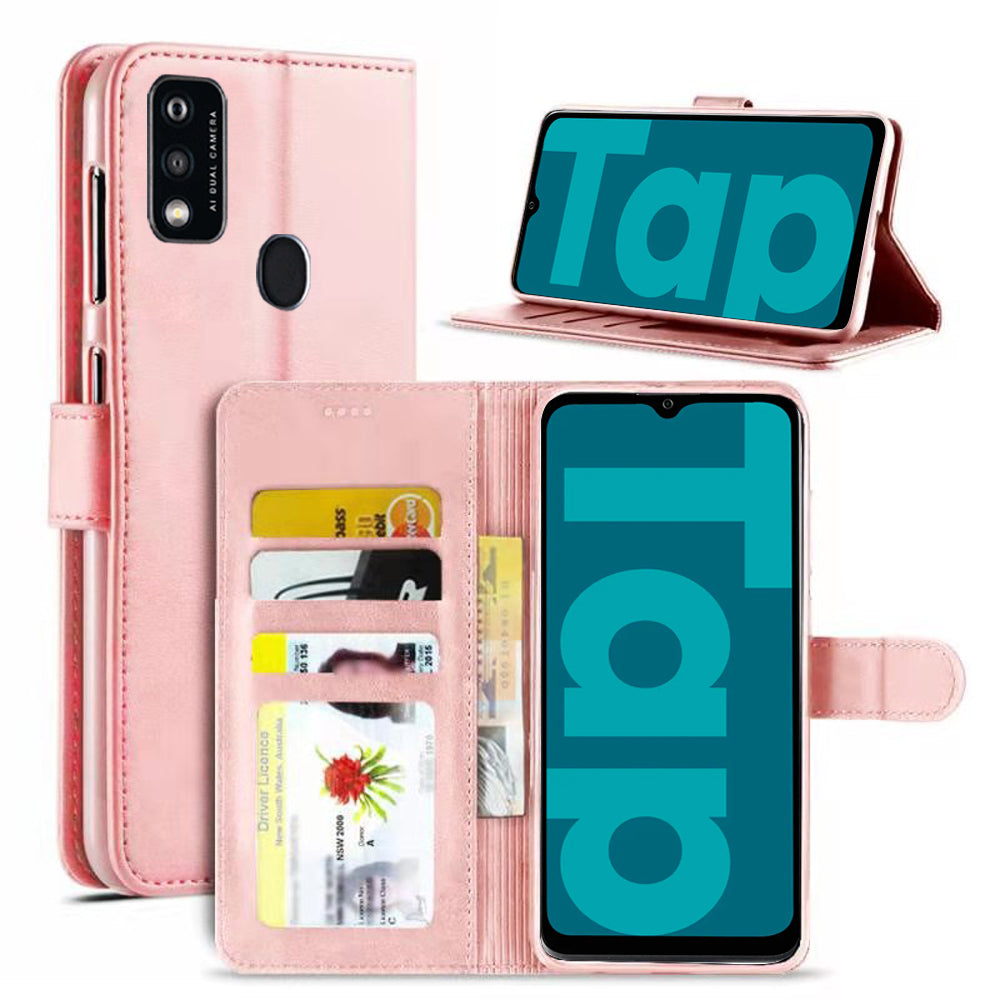 For TCL 605 SE NxtPaper 5G SupRShield Case Leather Card Holder Wallet Flip Cover