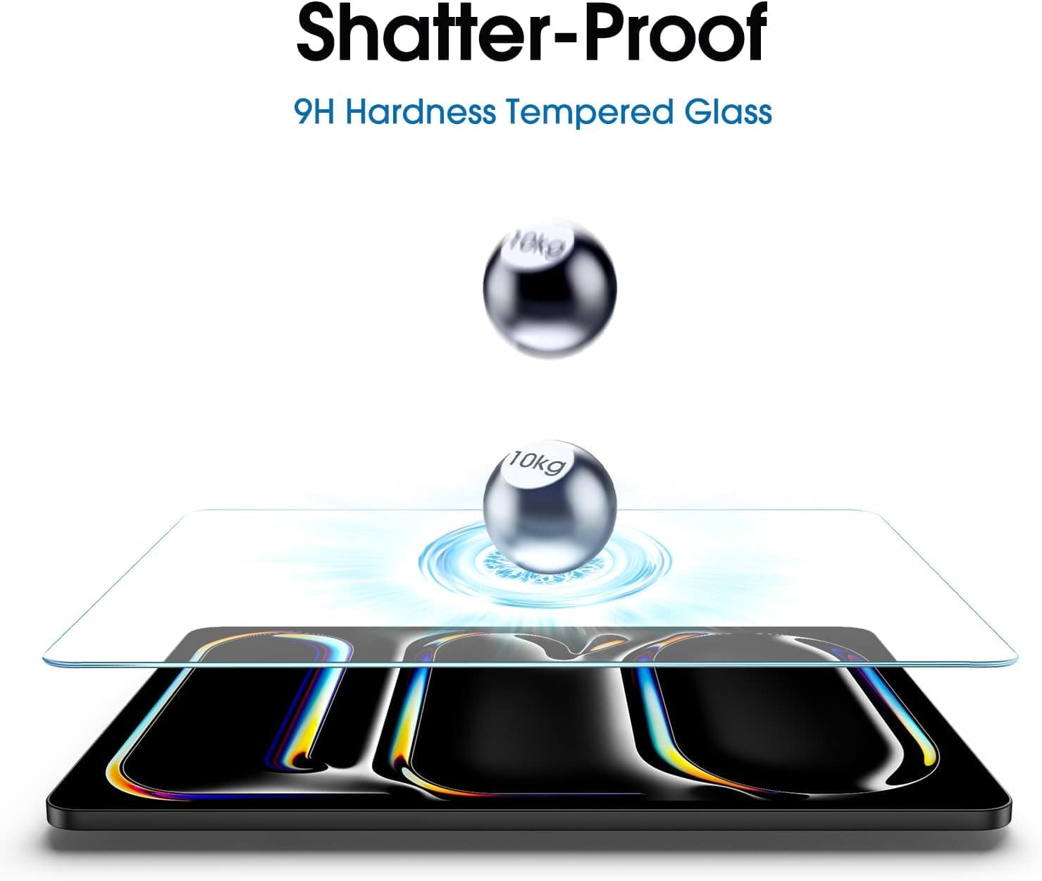 (2 Pack) For iPad Air 13 inch 2024 Pro 13 inch 2024 Tempered Glass Screen Protector