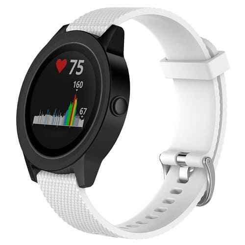 Garmin Vivoactive 3 /Garmin Forerunner 645 Music Silicone Wristband Adjustable Silicone Rubber Watch Band Kit (White)