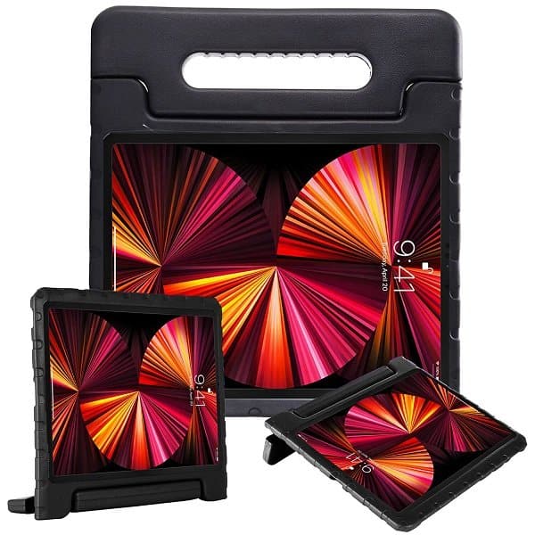 iPad Pro 11 2021 Kids Case Shockproof Kickstand Cover (Black)