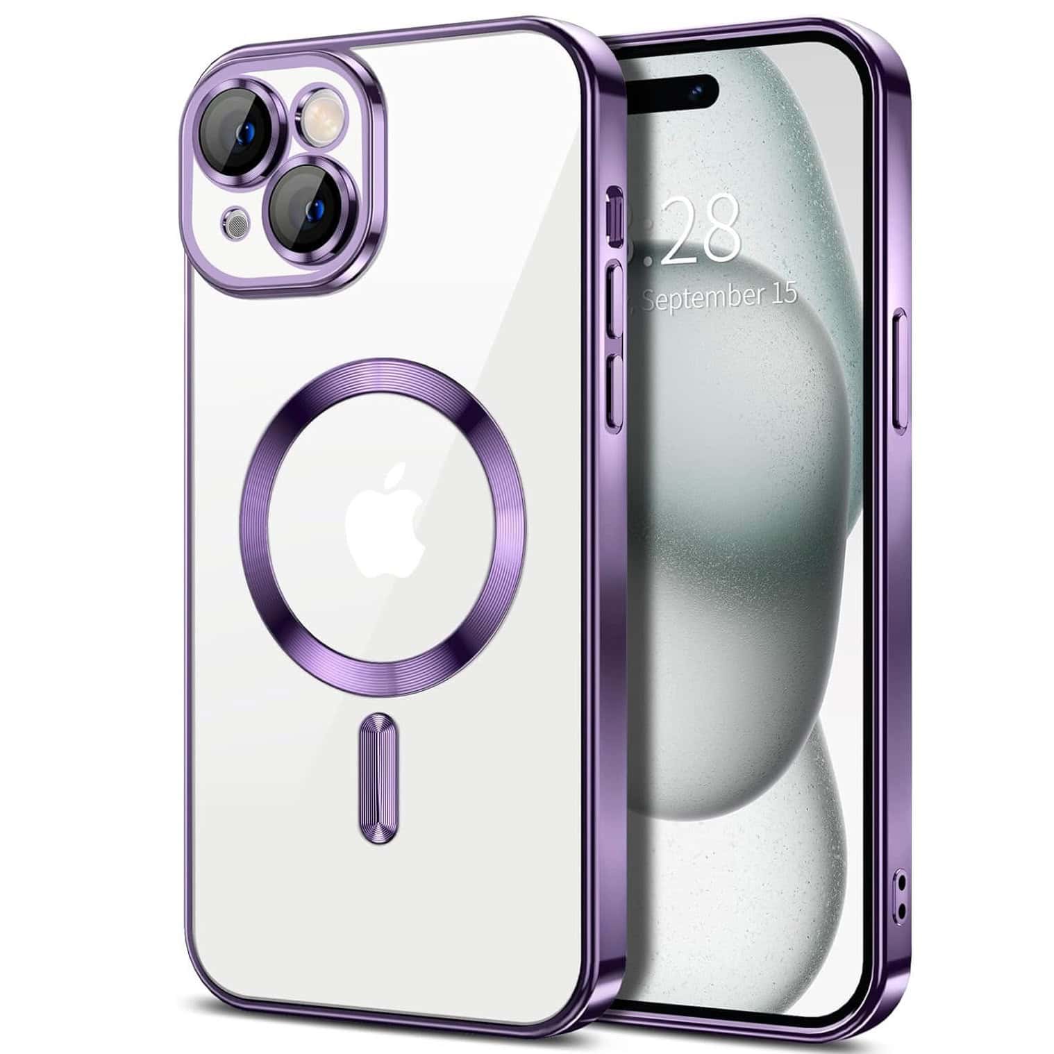For Apple iPhone 15/15Pro/15 Pro Max /15 Plus MagSafe Magnetic Case with HaloLock Shockproof Protective Electroplating Clear Cover