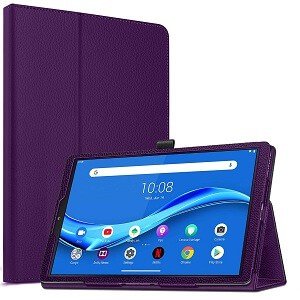 Lenovo tab M10 FHD Plus Leather Case Smart Folio Stand Cover (Purple)
