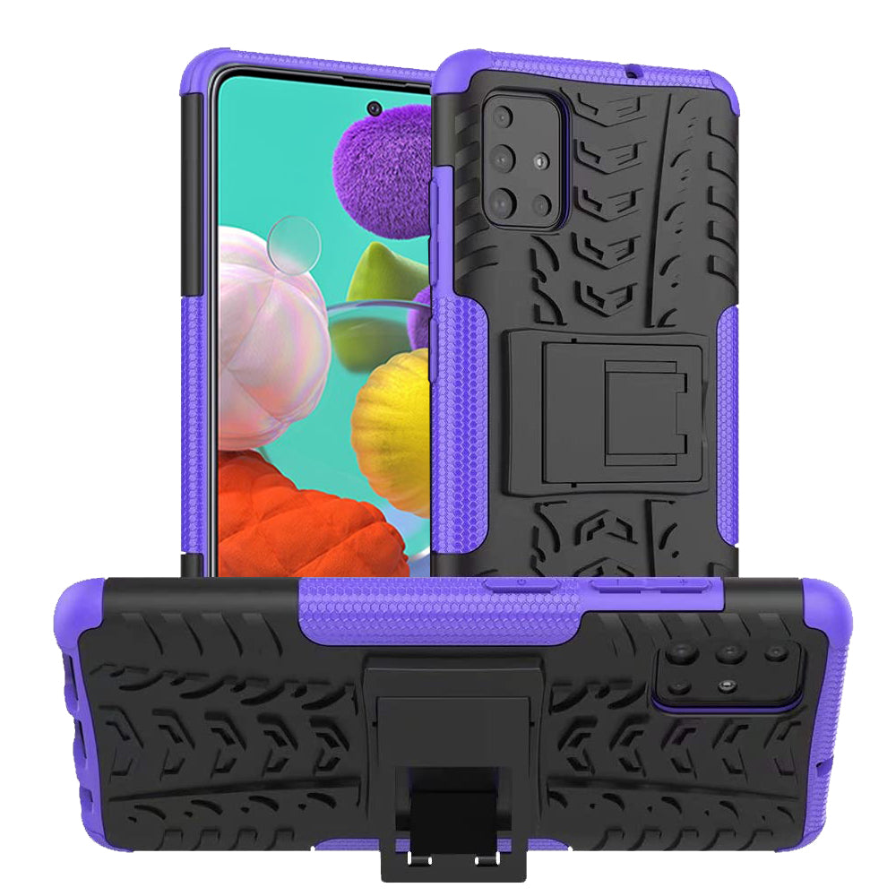 Samsung Galaxy A20/A30 Heavy Duty Tough Shockproof Rugged Kickstand Case Cover (Black)