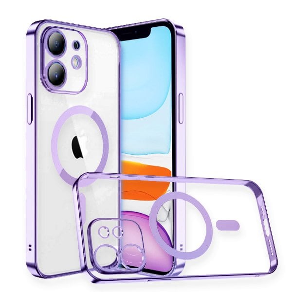 For Apple iPhone 11 MagSafe Magnetic Case with HaloLock Shockproof Military Grade Protection Scratch Resistant Back Protective Cover (Purple)