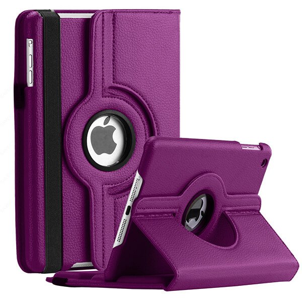 Apple iPad Air 2 Rotate 360 Leather Folding Smart Case Cover (Purple)