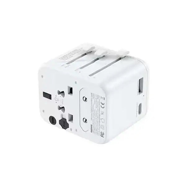REMAX RP-U23 Astro Series 12W 2.4A Multifunctional Universal UK/EU/US/AU Ports Travel Charger Adapter (White)
