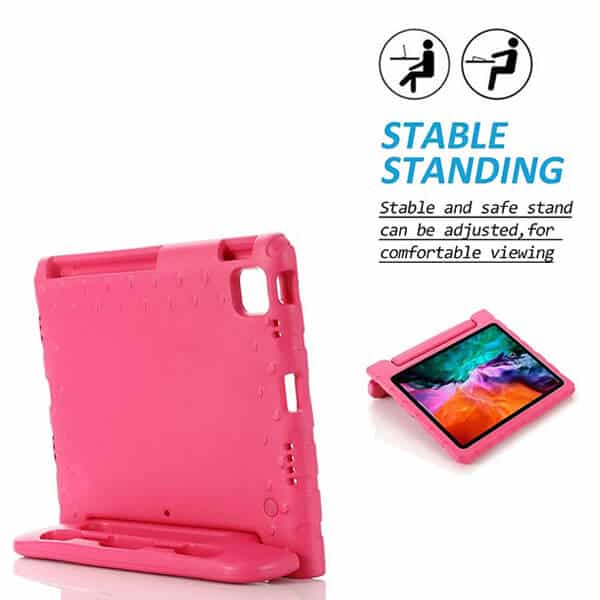Apple iPad Pro 11 inch 2022/2021/2020/2018 kids Eva Case, Kickstand Shockproof Heavy Duty Protective Stand Cover (Hot Pink)