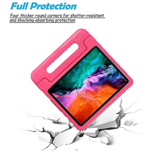 Apple iPad Pro 11 inch 2022/2021/2020/2018 kids Eva Case, Kickstand Shockproof Heavy Duty Protective Stand Cover (Hot Pink)