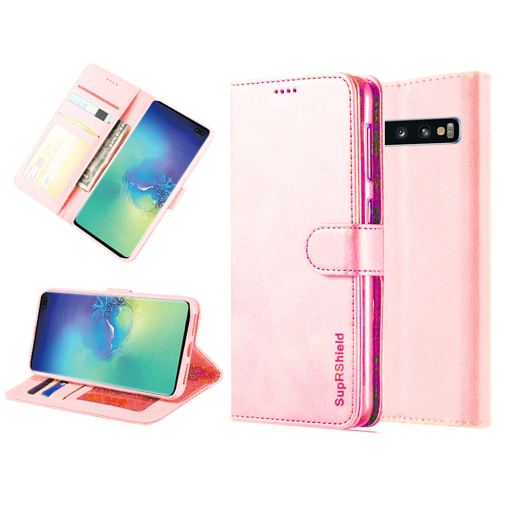 For Samsung Galaxy S10 |Galaxy S10+ /S10 Plus | S10 5G | S10e SupRShield Wallet Leather Flip Stand Magnetic Case Cover