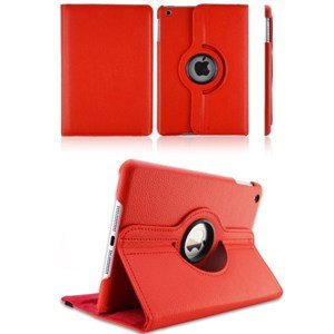 Apple iPad Mini 1 2 3 360 Degree Rotate Smart Leather Case Cover (Red)