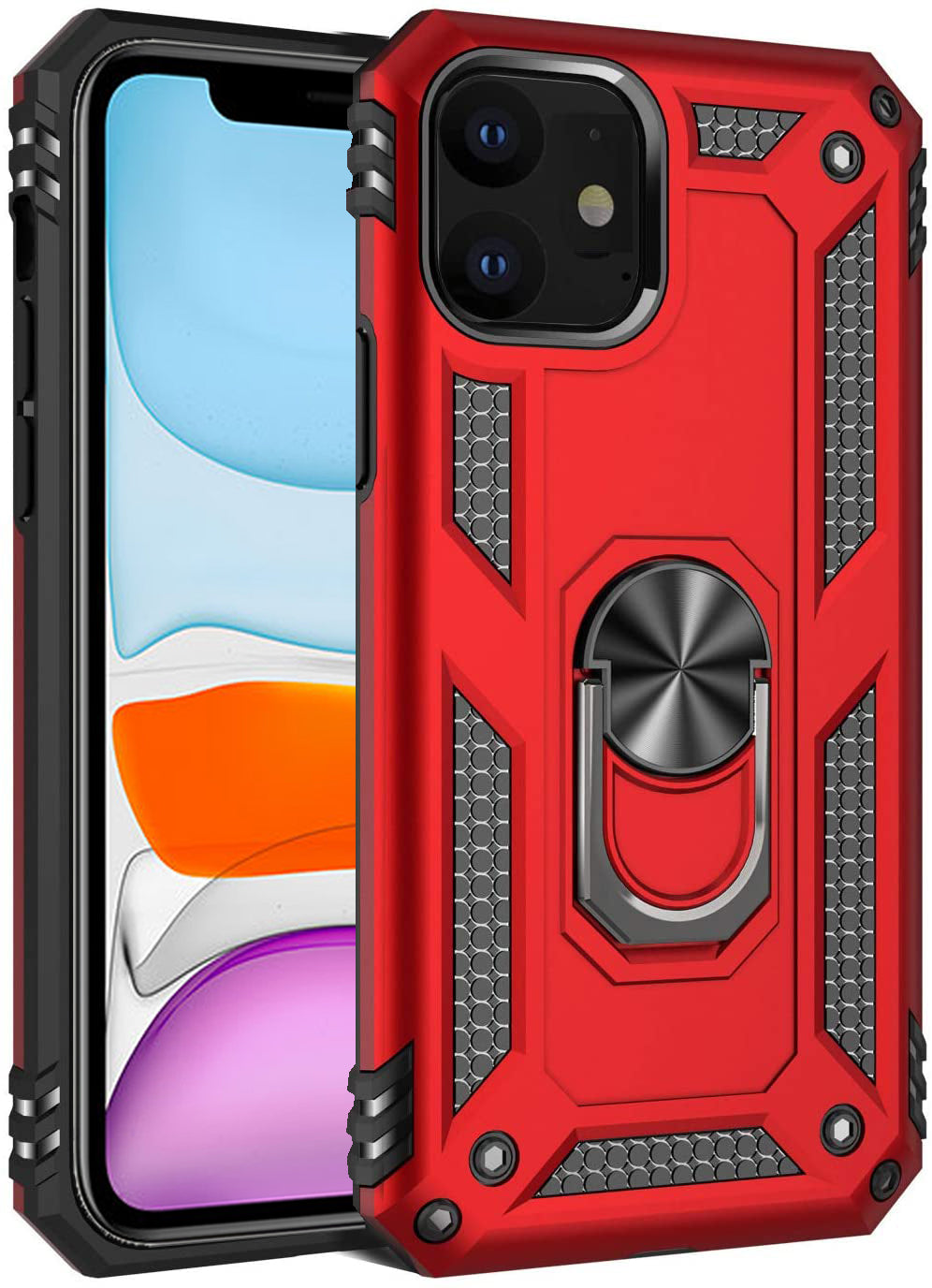 For Apple  iPhone 11 /11 Pro / 11 Pro Max Anti Scratch Rugged Magnetic Car Mount Ring Case Cover