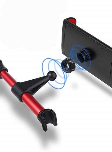 360° Rotation Car Headrest Mount, Phone Tablet Car Headrest Grip Mount Stand Cradle Bracket Holder for iPad/ Samsung Galaxy Tab