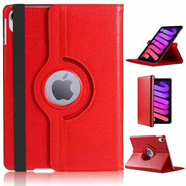 Red iPad Mini 6th Gen Rotating Case Cover
