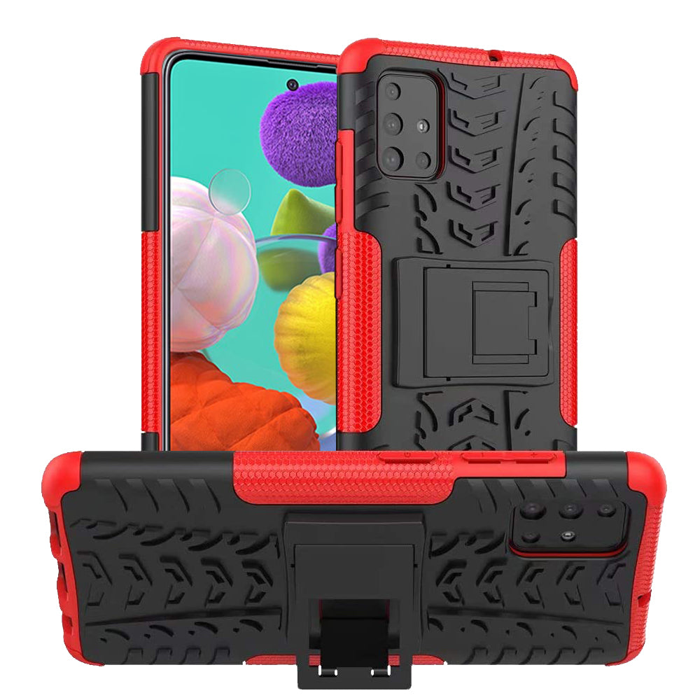 Samsung Galaxy A20/A30 Heavy Duty Tough Shockproof Rugged Kickstand Case Cover (Black)