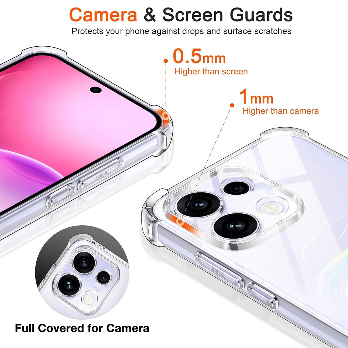 For Oppo Reno 16 /16 Pro SupRShield Clear Case Shockproof Heavy Duty Gel Air Cushion Cover