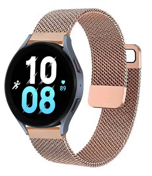 Samsung Galaxy Watch 5 40mm 44mm /Watch 5 Pro 45mm Replacement Wristband, Adjustable Stainless Steel Milanese Wrist Band Strap Loop For Women Men Unisex