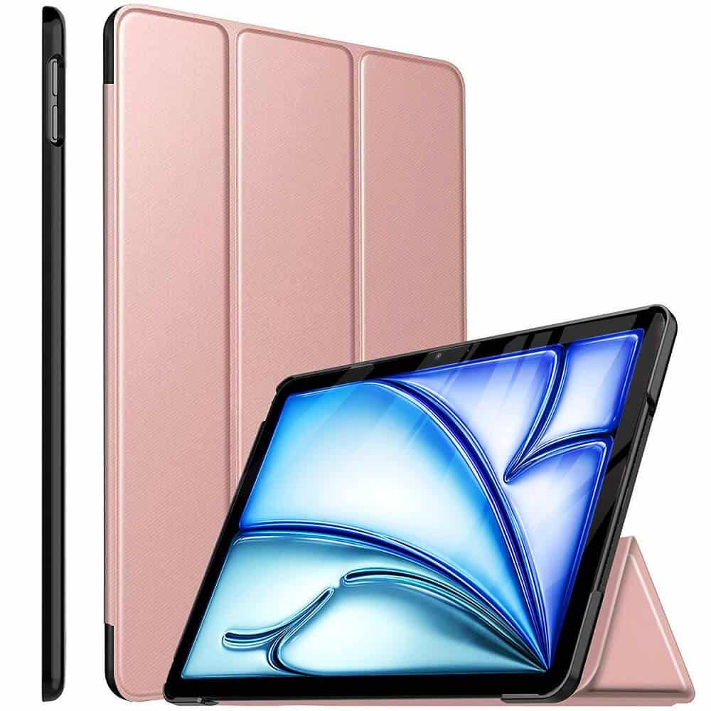 Apple iPad Air 11 2024 6th /5th /4th Gen Pro 11 inch Flip Cover Leather Stand Case Rose Gold