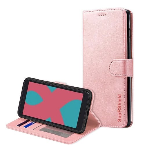Optus X Start 2 Genuine SupRShield Wallet Leather Flip Stand Magnetic Case Cover (Rose Gold)