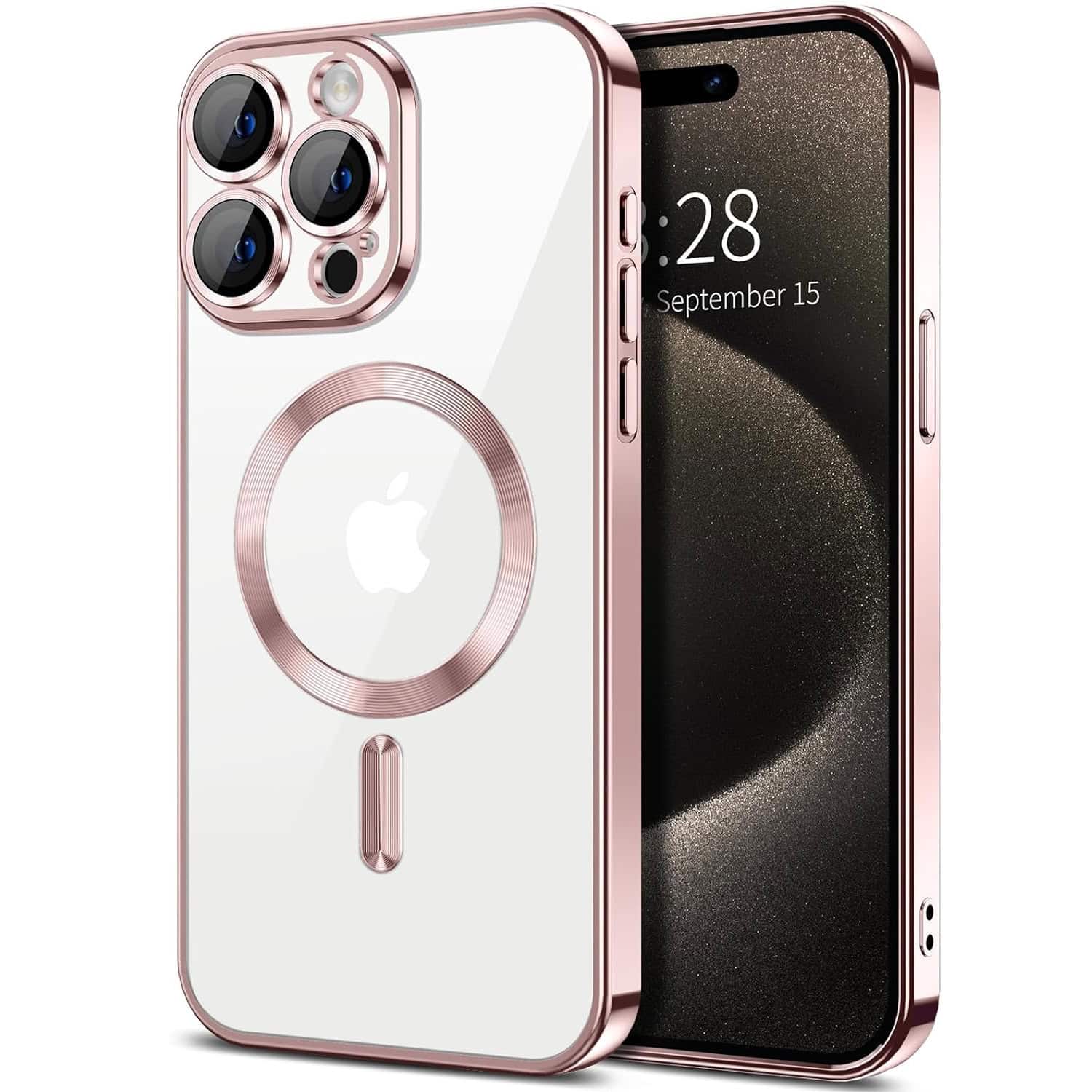 For Apple iPhone 15/15Pro/15 Pro Max /15 Plus MagSafe Magnetic Case with HaloLock Shockproof Protective Electroplating Clear Cover