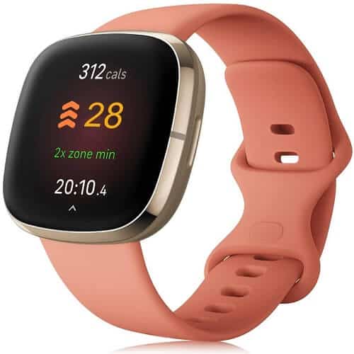 For Fitbit Versa 3/Versa 4/Sense/Sense 2 Band Soft Silicone Adjustable Strap Wristband Replacement Sports Bands Loop