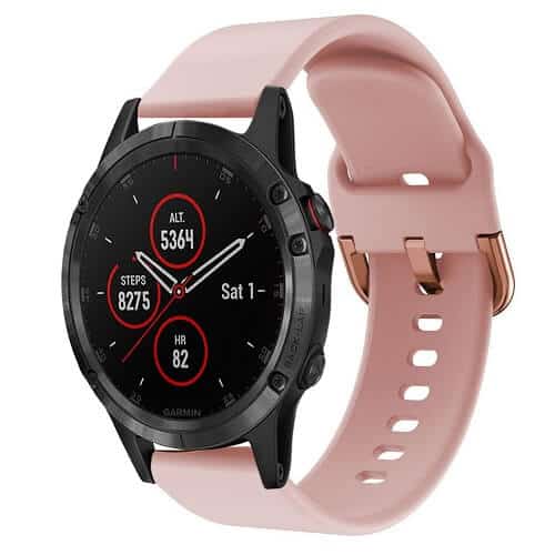 Garmin Forerunner 645 Music Silicone Wristband Adjustable Silicone Rubber Watch Band Kit (Rose Gold)