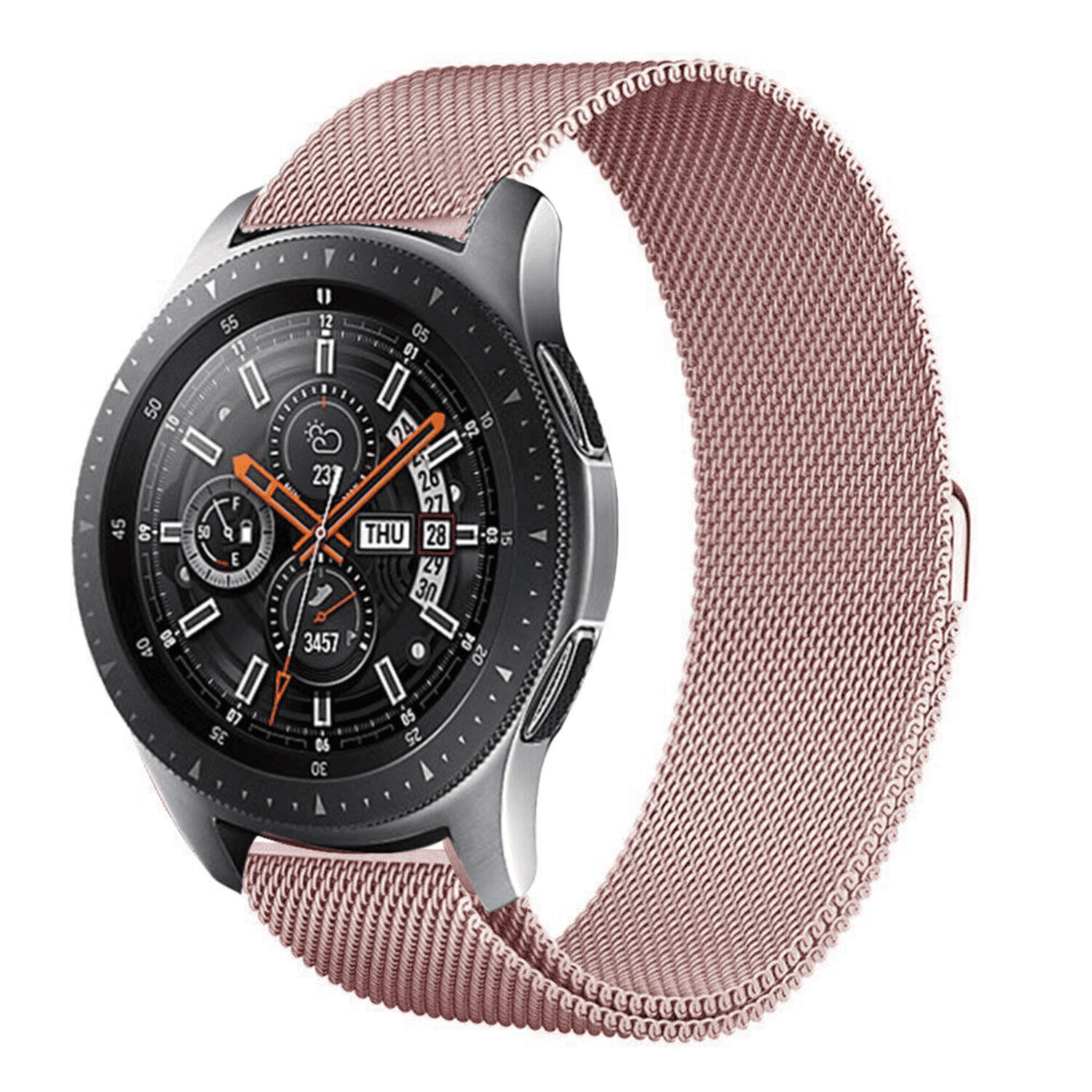 For Samsung Galaxy Watch 6 /5 /4 /3 Pro /Gear S2 Stainless Steel Adjustable Milanese Wristband Strap Loop