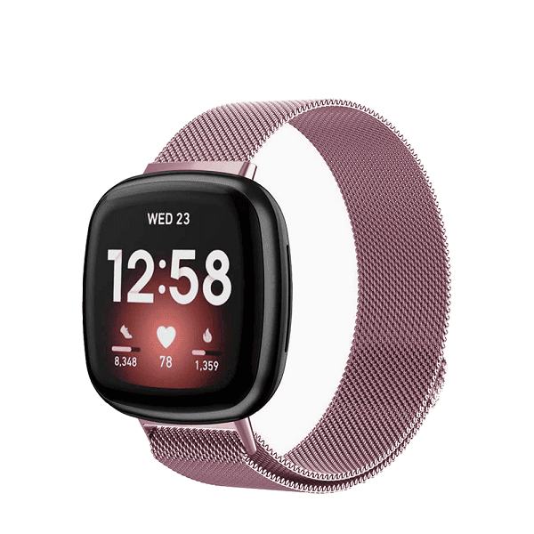 For Fitbit Sense /Fitbit Sense 2 Magnetic Milanese Band Stainless Steel Loop Mesh Wristband Strap Bracelet (Rainbow)