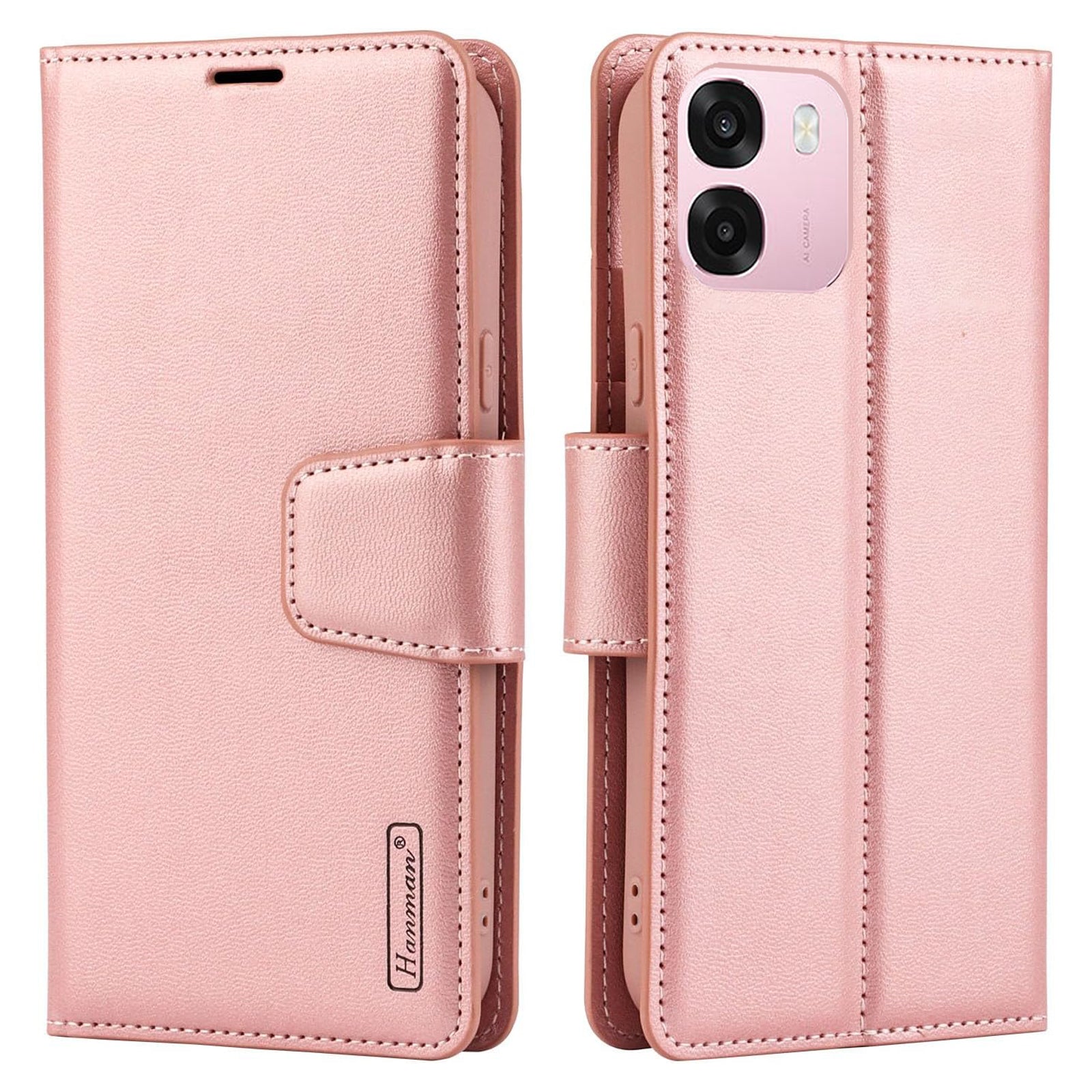 For Oppo A6 /A6X Hanman Wallet Case Flip Leather Card Slots Magnetic Stand Cover