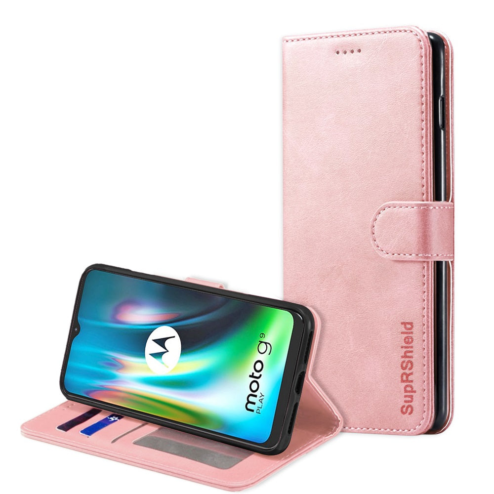 Motorola Moto Edge 20 Pro 5G Wallet Case Flip Leather Card Slots Shockproof Magnetic Stand Cover (Black)