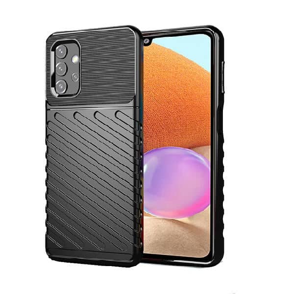 Samsung Galaxy A32 4G Case Shockproof Absorption Anti Scratch Heavy Duty Durable Drop Protection Phone Armor Back Cover (Black)