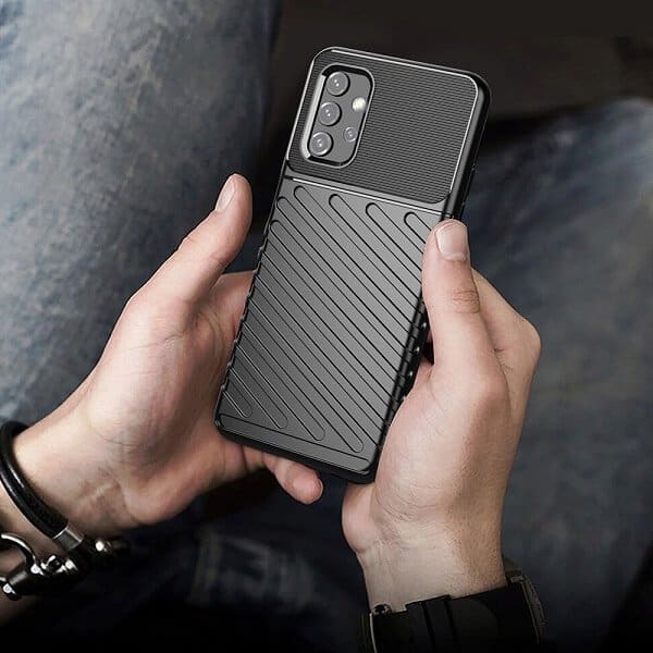 For Samsung Galaxy A32 5G | A32 4G Case Shockproof Absorption Anti Scratch Heavy Duty Durable Drop Protection Phone Armor Back Cover (Black)