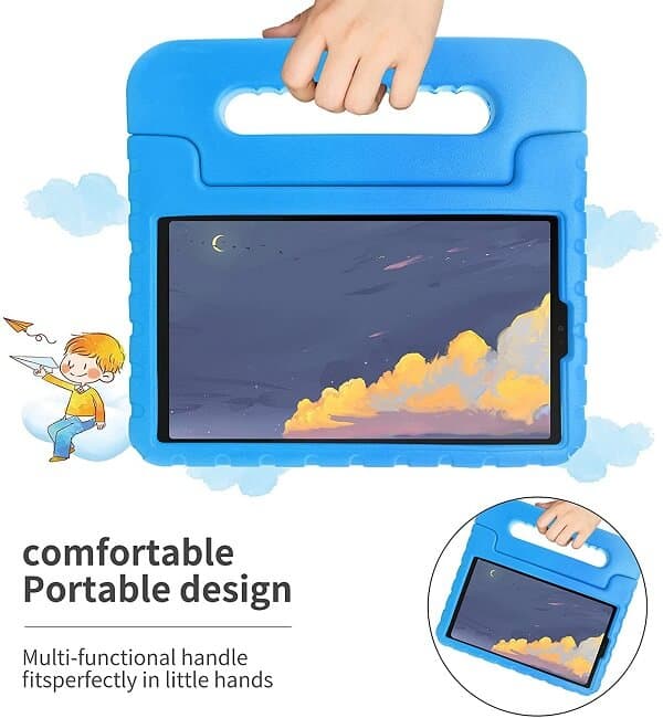 Samsung Galaxy Tab A7 Lite 8.7 inch SM- T220/T225 kids Case, Kickstand Shockproof Protective Handle Stand Light Weight Kids Friendly Cover (Black)