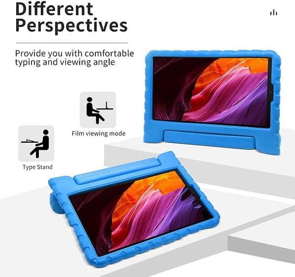 Samsung Galaxy Tab A7 Lite 8.7 inch SM- T220/T225 kids Case, Kickstand Shockproof Protective Handle Stand Light Weight Kids Friendly Cover (Black)