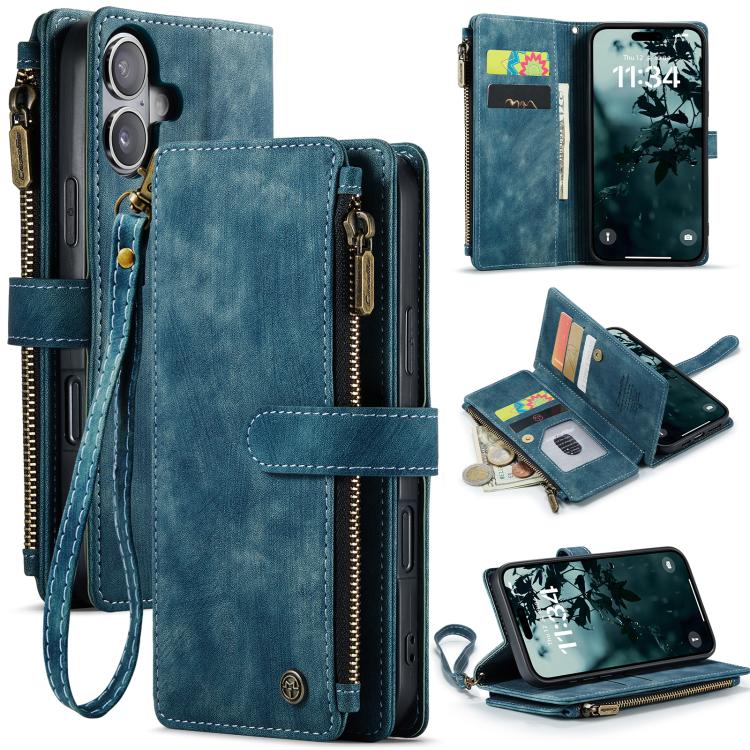 CaseMe C30 For Apple iPhone 18 17 Pro Max Air Vintage Leather Folio Zipper Wallet Case with Magnetic Closure and 7 Card Slots